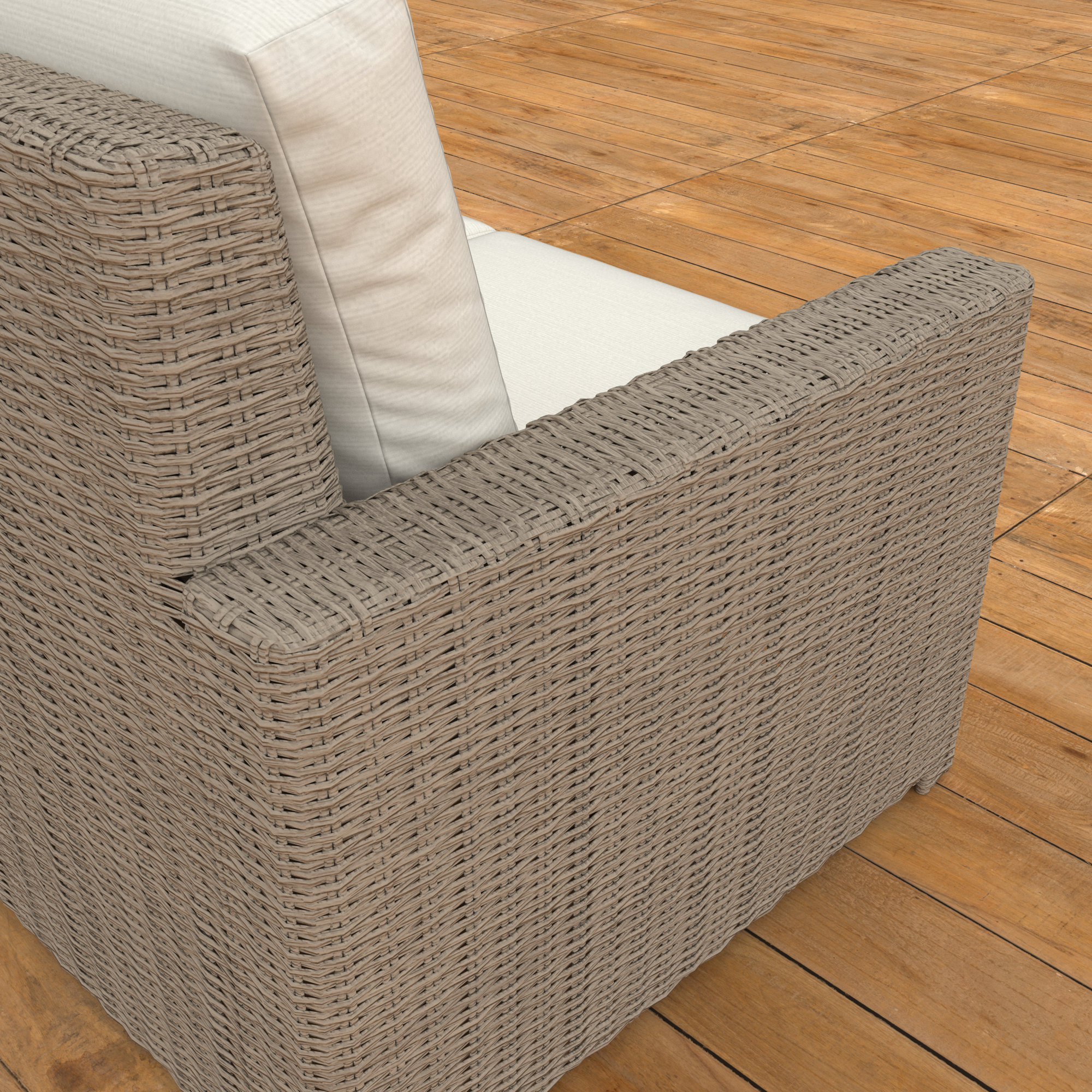 Henri 3 Seat Sofa With Sunbrella Cushions, Canvas Natural