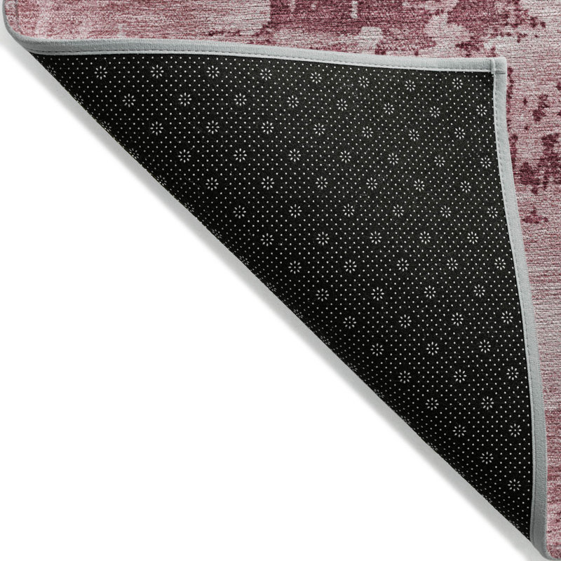 Tapis d'extérieur lavable abstrait 10 pi x 14 pi rosé