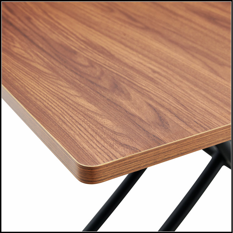 Table élévatrice multifonctionnelle moderne avec plateau en panneau de fibres à densité moyenne de 0,8 po d'épaisseur et pieds en métal noir, polyvalente et polyvalente