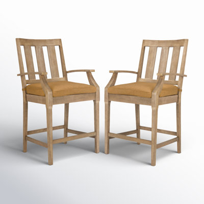 Samya 46.8" H x 25.4" W Patio Bar Stool with Cushion by Joss & Main