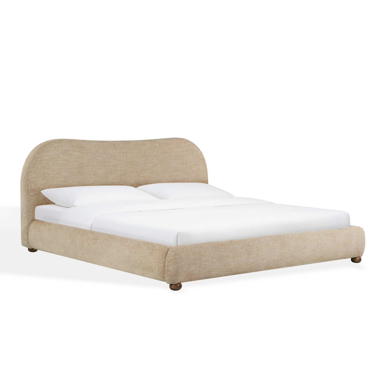 Liza Upholstered Bed, King, Brown Chenille