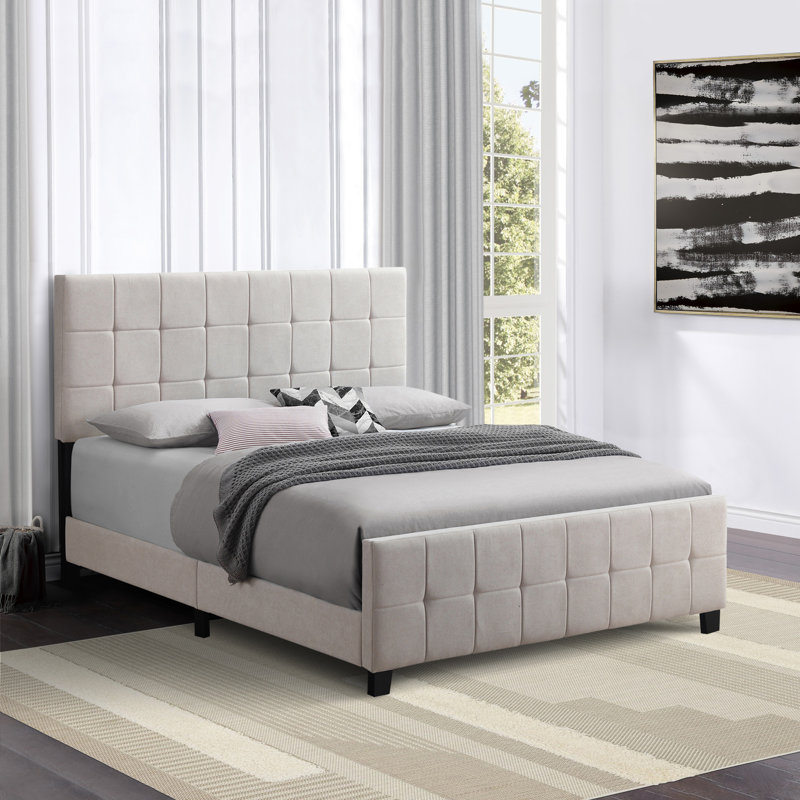 Auerbach Upholstered Queen Panel Bed Dark Grey, Queen, Dark Gray