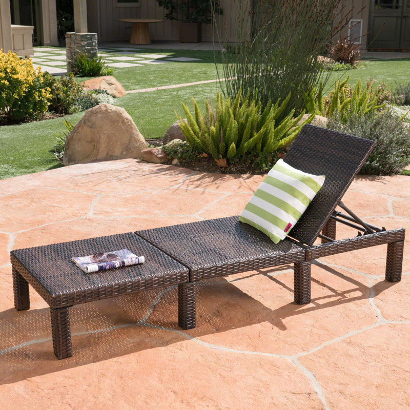 Chaise d'extérieur avec cadre en fer - Espace de détente réglable et confortable sans dossier