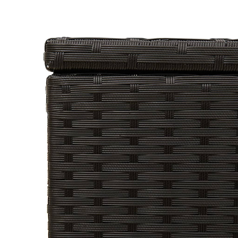 Water Resistant Poly Rattan Deck Box, Black