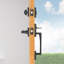 La Jolla Handleset with Single Cylinder Deadbolt and Contemporary Door Lever and Round Rosette-138122845