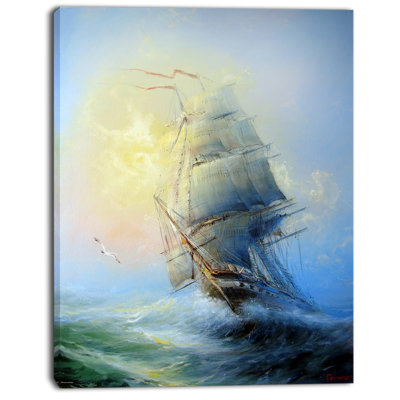 « large voilier », reproduction de peinture à l’huile sur toile