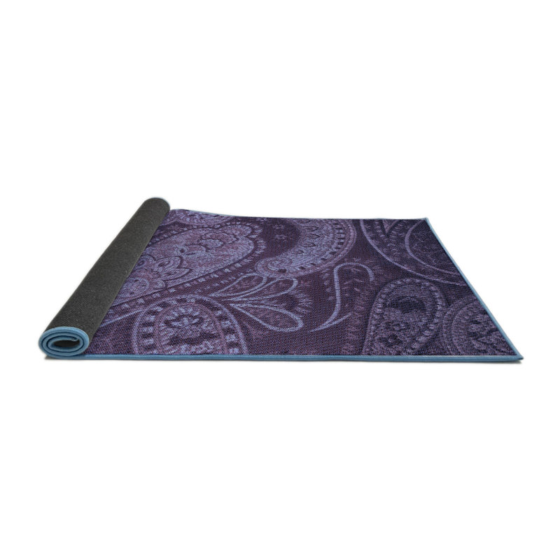 Tapis bleu / violet Paisley, Rond 8 pi
