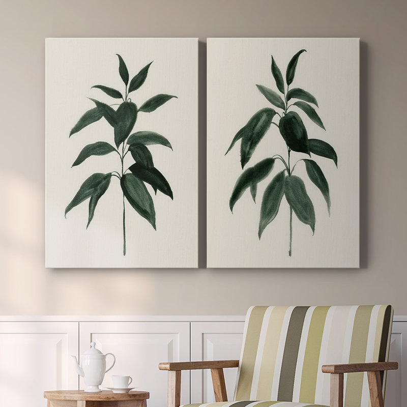 Soft Greenery I-Premium Gallery Wrapped Canvas -Ready to Hang