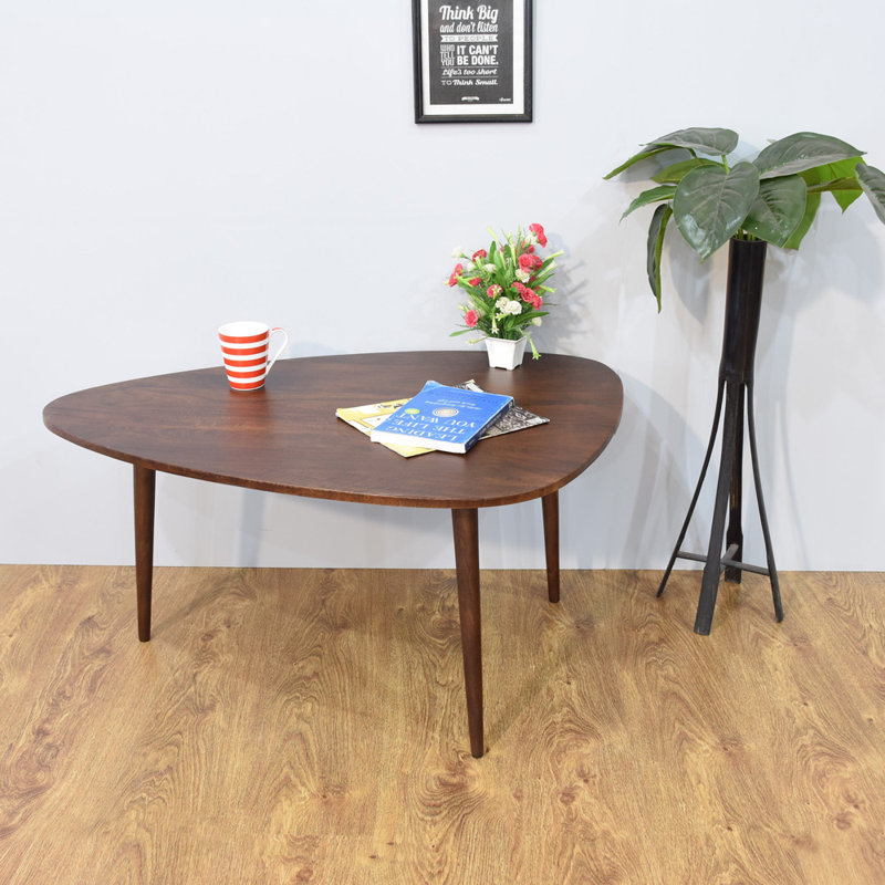 Iyland Solid Wood Top Coffee Table, Dark Walnut, 16" H x 34" L x 34" W