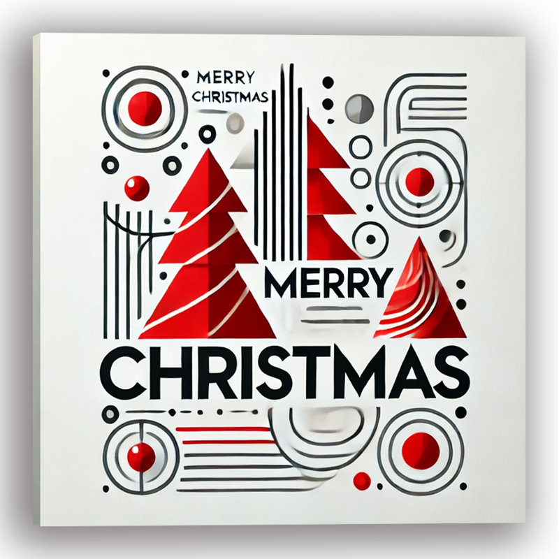«Festive Modern Vibes: Geometric Merry Christmas», reproduction sur toile tendue, H 40 po x l 40 po x P 1,5 po