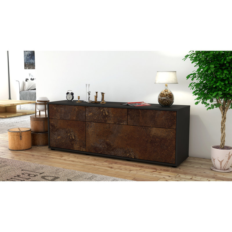 Yamada TV Stand, Rust / Matte Anthracite