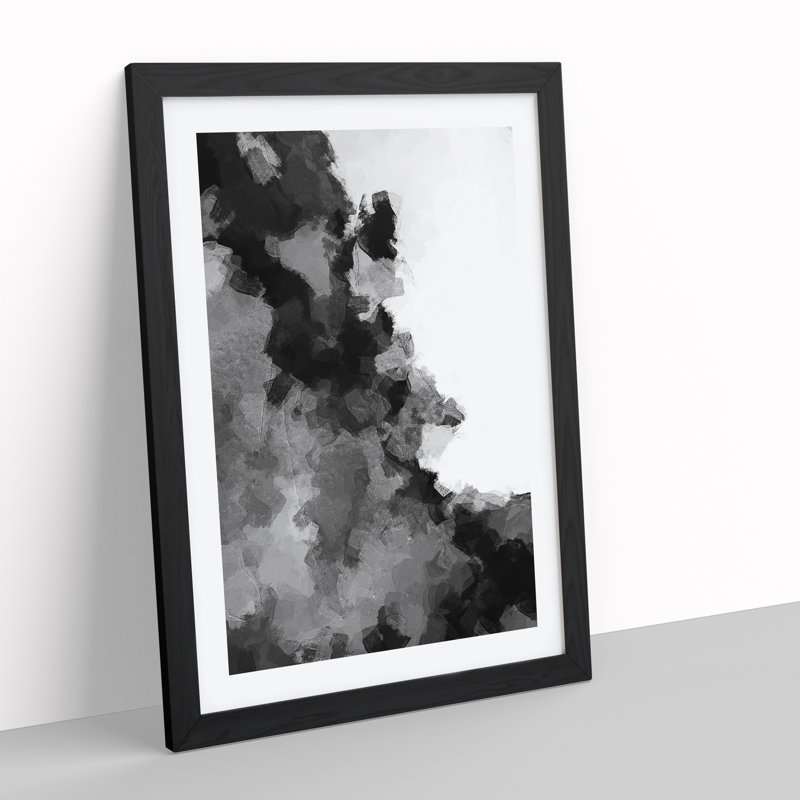 Illusions Of The Moon Abstract - Single Picture Frame Painting, Black, 34cm H x 25cm W x 2cm D
