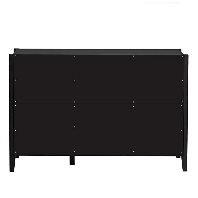 Featured Three-Door Storage Cabinet With Metal Handles,credenza,Sideboard,buffet table, Black