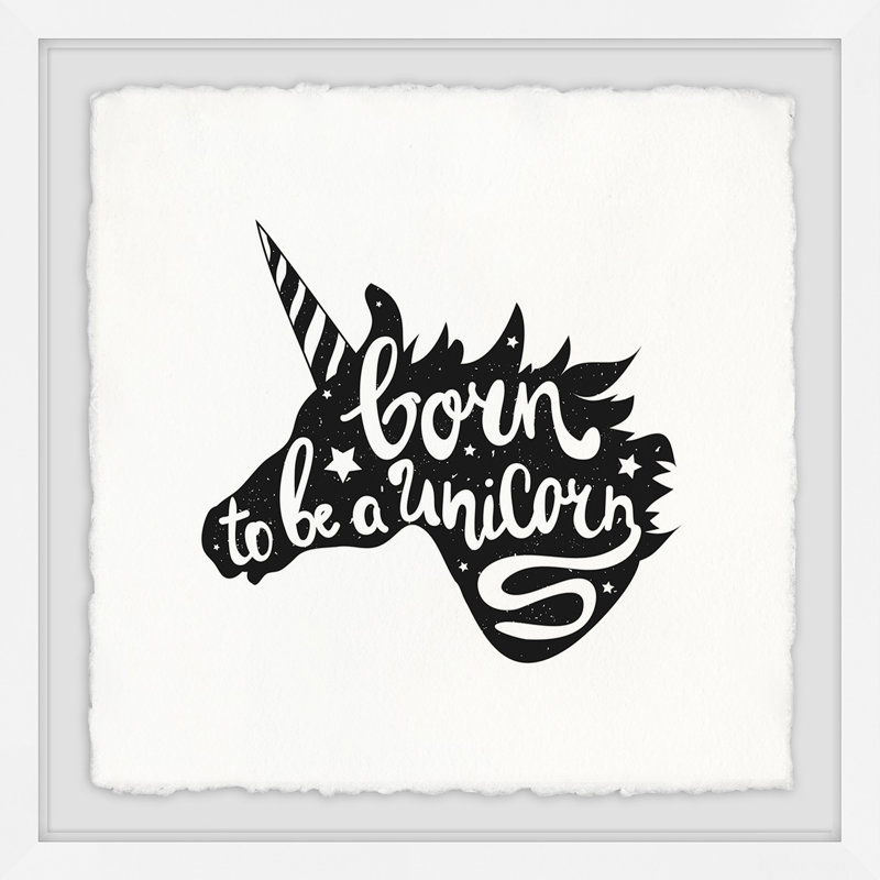 «Born to Be a Unicorn», reproduction encadrée, H 12 po x l 12 po x P 1,5 po
