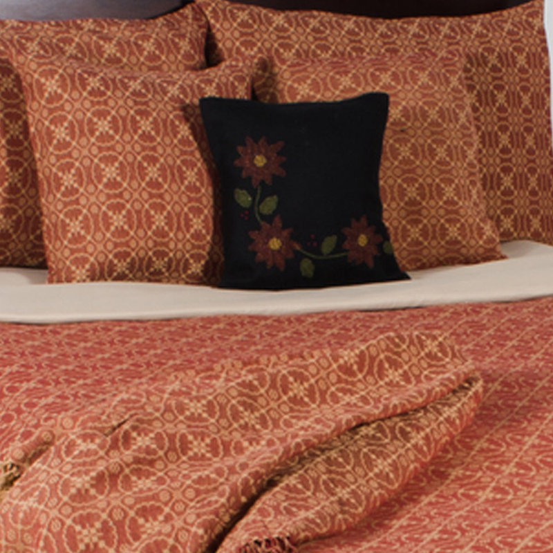 Ensemble de housse pour couette, Rouge grange / brun clair