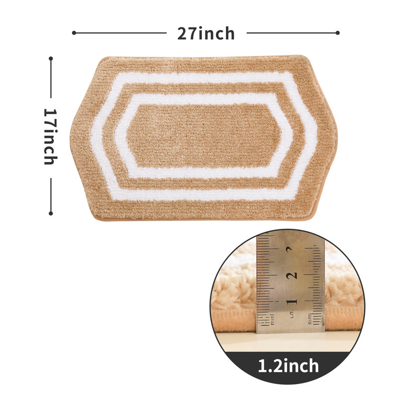 Tapis pour salle de bain Shilyn, L 17 po x L 27 po, Orange