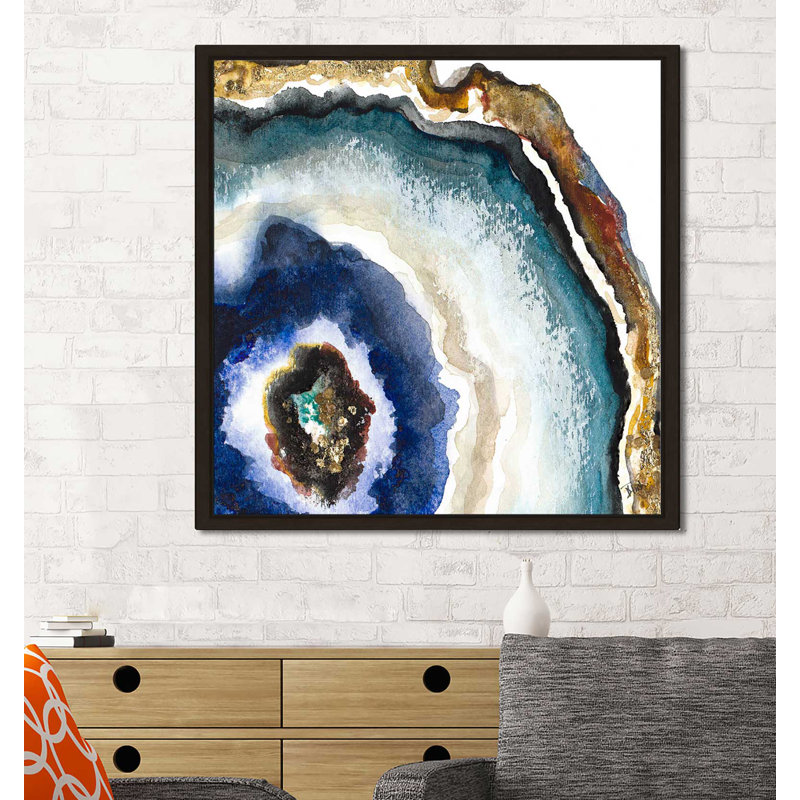 «Up Close Agate Watercolor II», reproduction de peinture à l'aquarelle, H 39,5 po x l 39,5 po x P 2 po