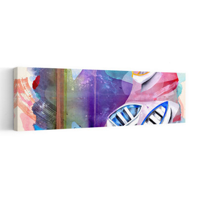 Vibrant Watercolor Boats Abstract Colorful Serene Coastal Ocean Wall Art