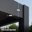 Pergola à persiennes Grand Tuscan 12 x 20 avec panneau latéral vertical fixe de 20 pi-133605561