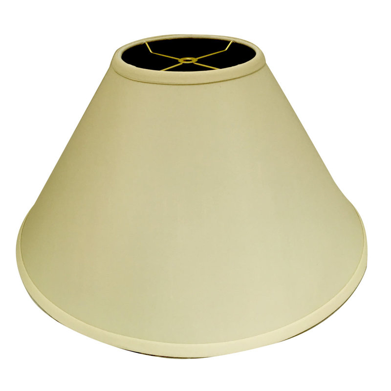 Abat-jour empire en soie / shantung H 11,5 po x l 18 po (araignée), 11.5" H x 18" W x 18" D, Beige