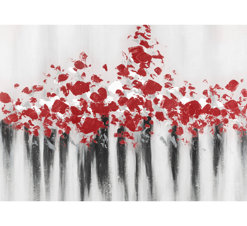 Falling Red Dot - Formes en toile grise pour la décoration intérieure | Art