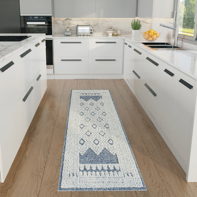 Tapis bleu / crème Adriena