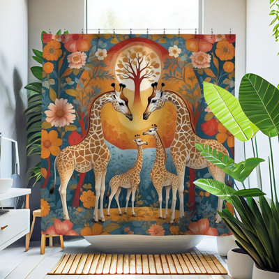 Loveth Giraffe Shower Curtain