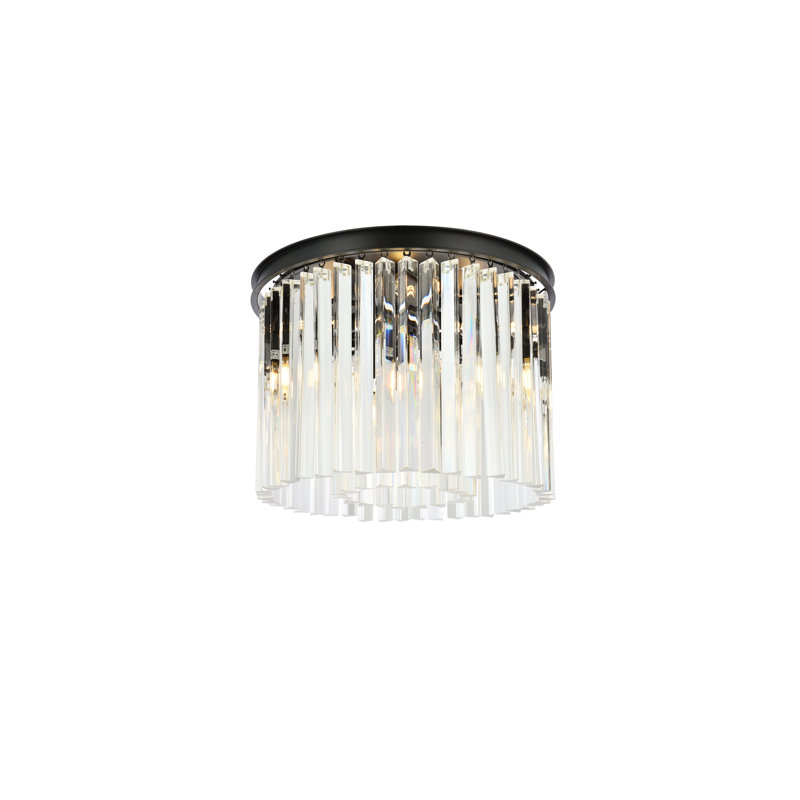 Yazmin Flush Mount, Mocha Brown, Crystal (Clear)