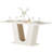 55" White Conference Table, Rectangle Small Meeting Table Seminar Table for 4-6 People