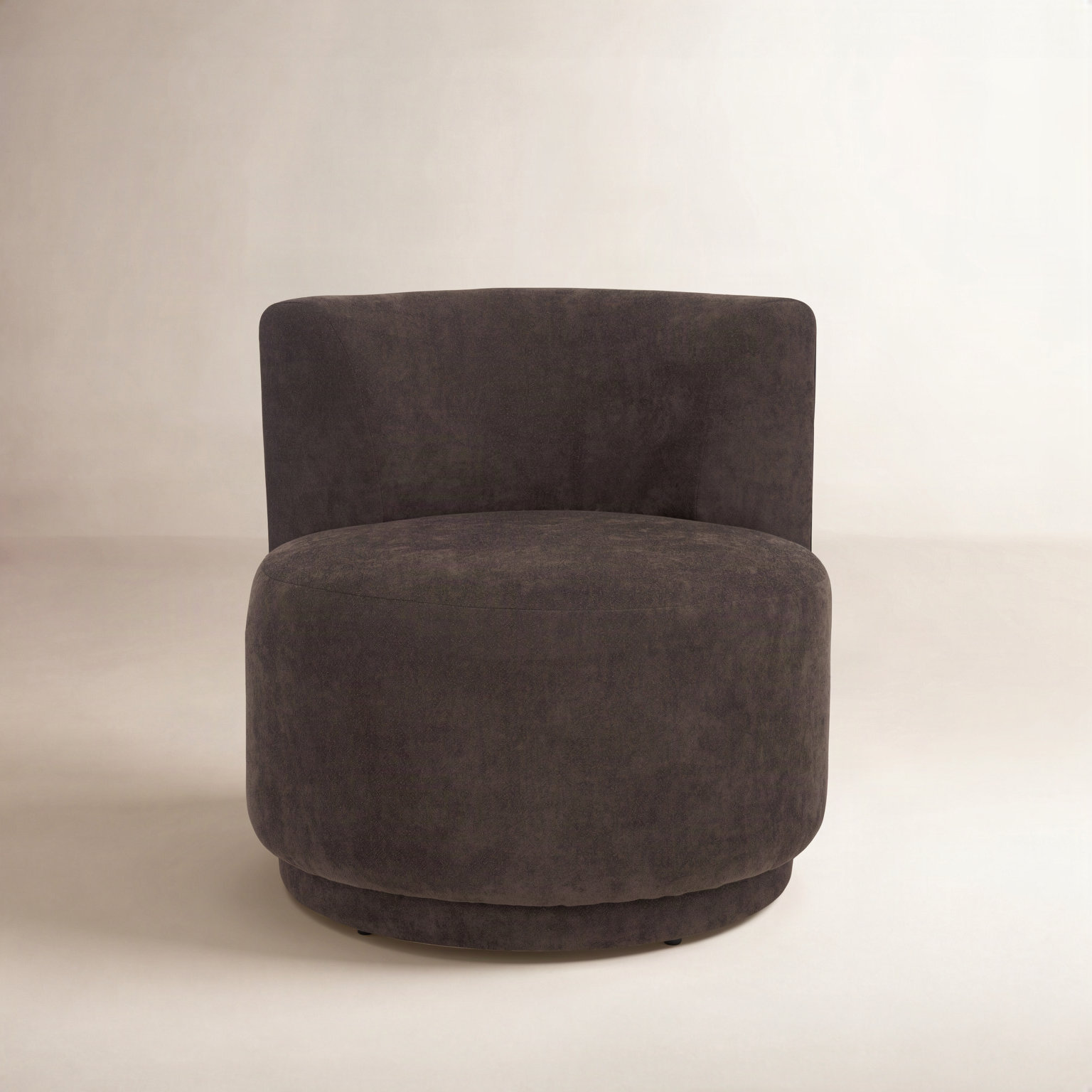 Keris Linen Upholstered Lounge Chair, Brown Linen