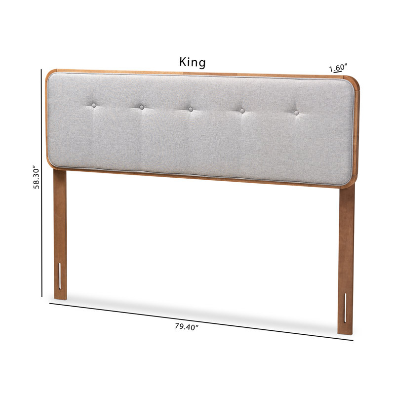 Anisa Upholstered Headboard, King, Light Gray