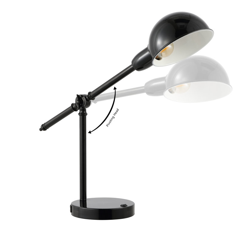 Candas Metal USB Desk Lamp, Black