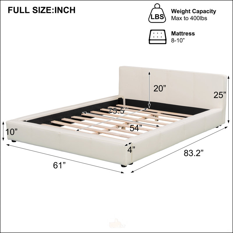 Lit tapissier beige élégant, Double