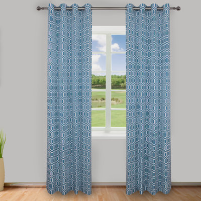 Garrett Geometric Room Darkening Grommet Curtain Panel, Set of 2