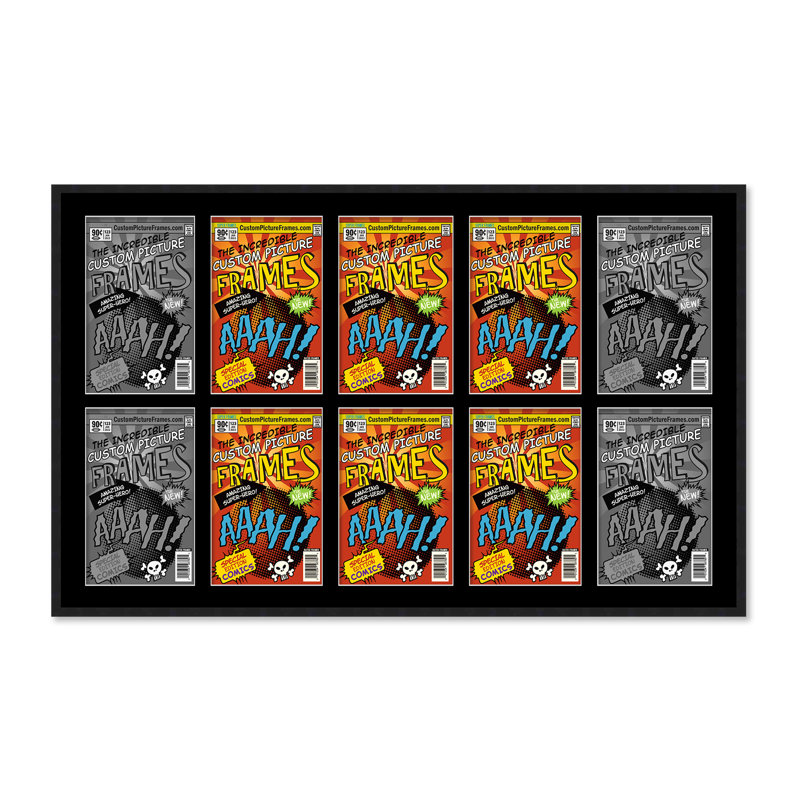 Wood Picture Frame with Mat, Black/Black, 6.875" x 10.5", 29" x 50.5"