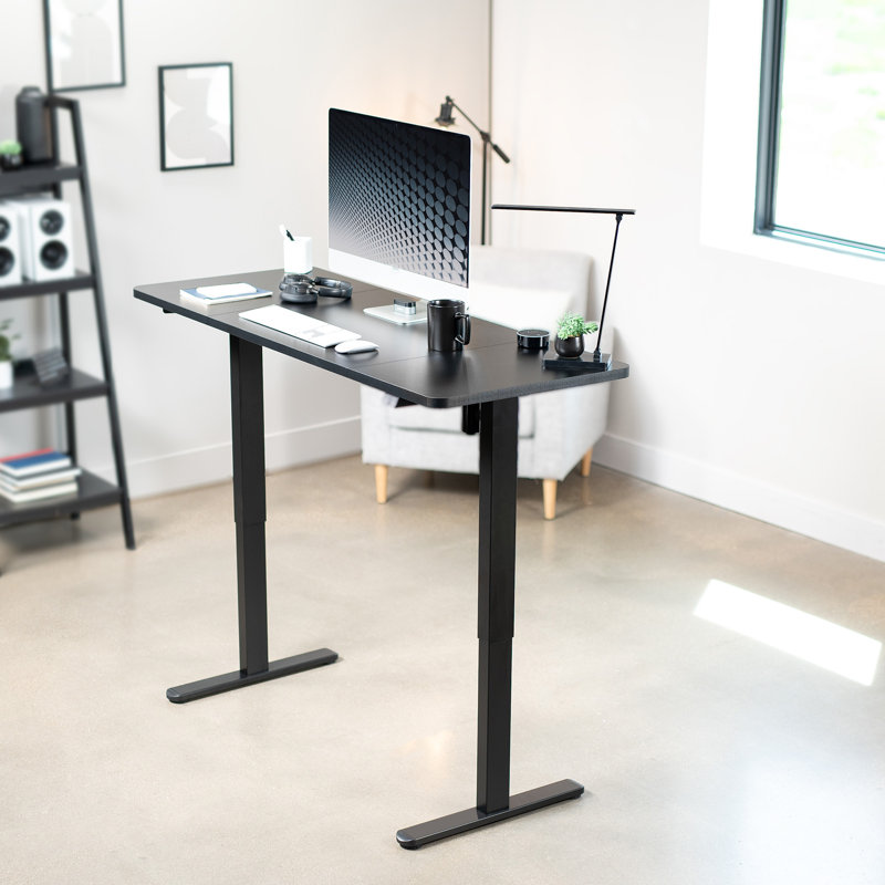 Bureau électrique à hauteur ajustable, série DESK-KIT-B06B, Noir / Noir