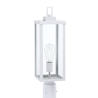 Tête de lampadaire d'extérieur 1 lumière Topawa avec abat-jour en verre transparent Topawa