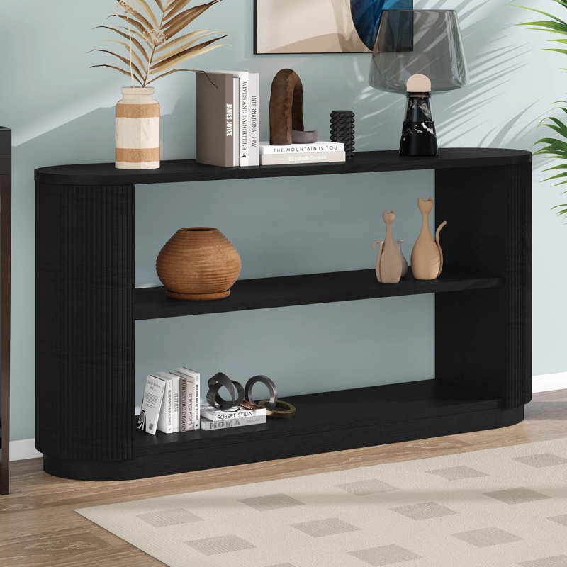 Console de vestibule moderne et élégante avec tablette ouverte, Noir