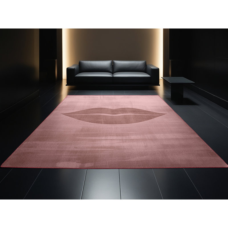 Tapis brun moderne et contemporain lavable à la machine Highbridge Valentines, 6 X 9