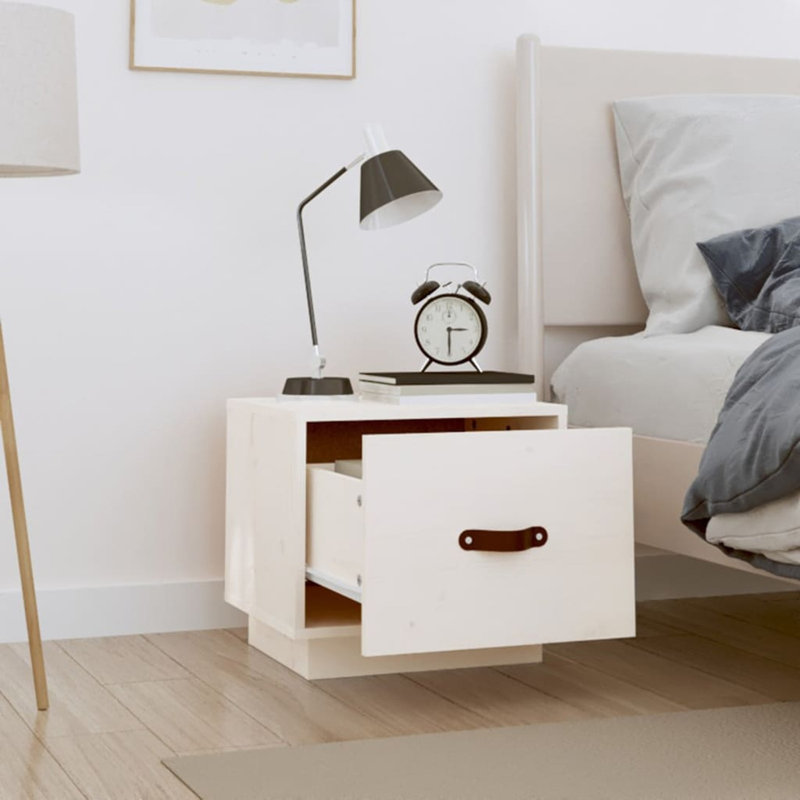 40cm W Bedside Table, White