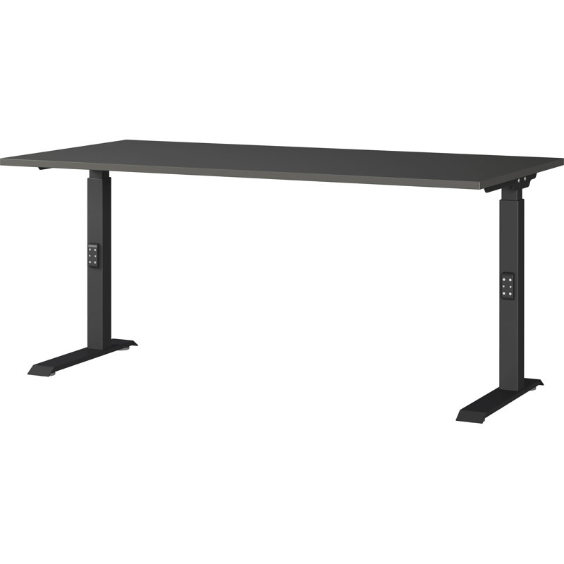 Mastandrea Adjustable Metal Base Standing Desk, Graphite, 91cm H x 160cm W x 80cm D