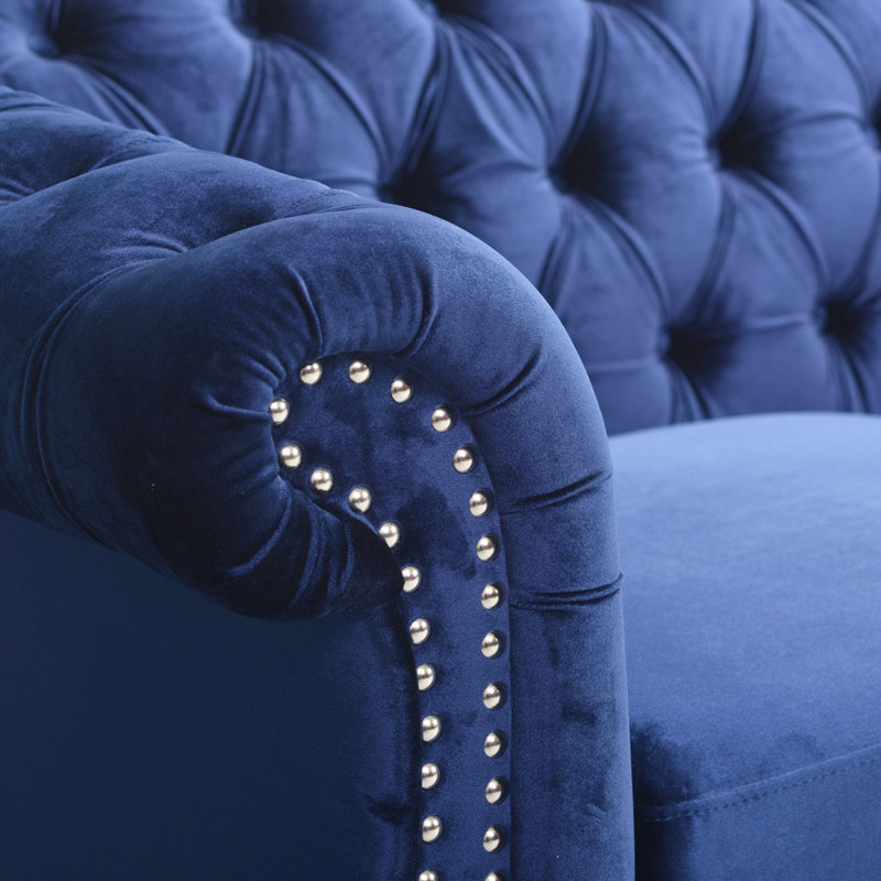 Canapé Chesterfield Sione, Midnight Blue 100% Polyester 1