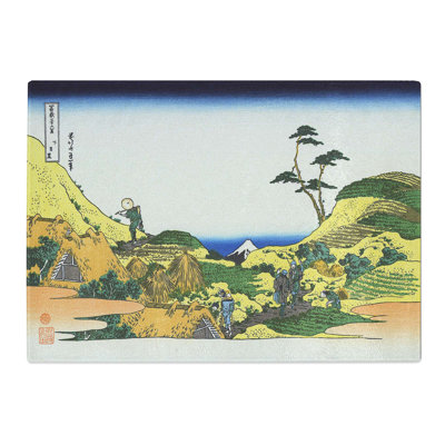 Tempered Glass Shimomeguro by Katsushika Hokusai Chopping Board