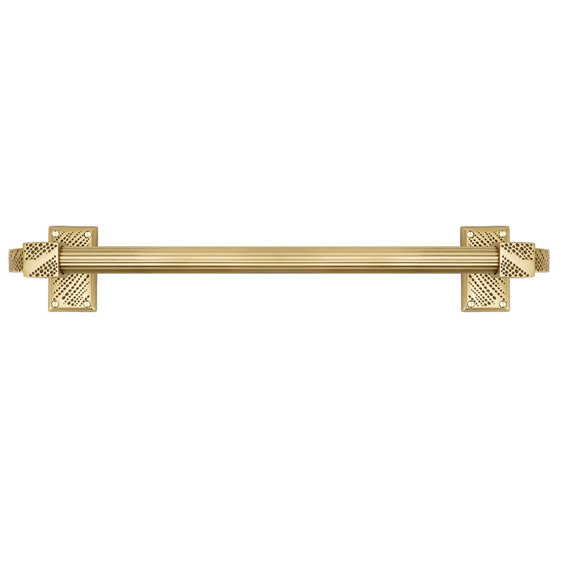 SUTTON 24" TOWEL BAR, REEDED HANDLE; SATIN NICKEL FINISH, Museum Gold, 3.75" H x 21" W x 3.25" D