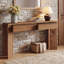 Console en bois massif avec 2 tiroirs, 63 po, coiffeuse simple