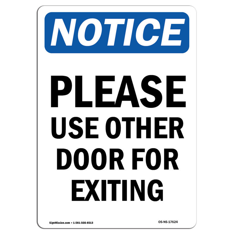 SignMission Please Use Other Door for Exiting Sign | Wayfair