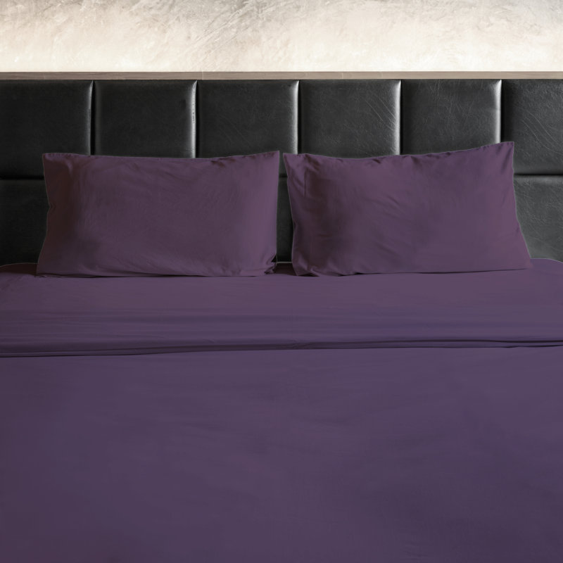 Ensemble de draps en micro-fibre, Mauve, Ensemble de draps pour grand lit + un drap-housse 