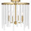 Dalesia 4-Light Aged Brass Semi-Flush Mount Light