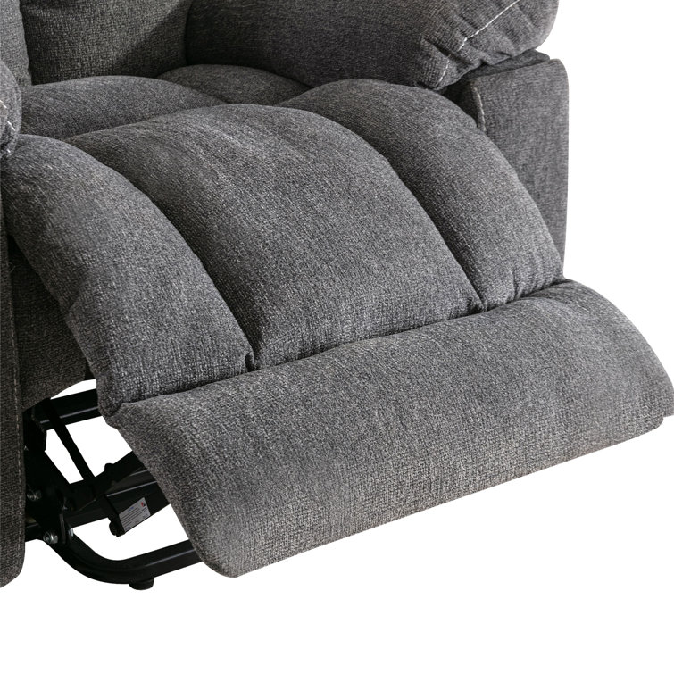 40.5 Wide Contemporary Microsuede Very Comfortable Power Reclining Heated Massage Chair Latitude Run Fabric: Dark Gray Microfiber/Microsuede