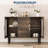 47" Sideboard Buffet Cabinet with Fluted Glass Doors - Modern Mid-Century Credenza Storage with Adjustable Shelves-739571023